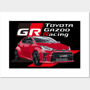 TOYOTA GR YARIS - gazoo racing Scarlet Flare Posters and Art